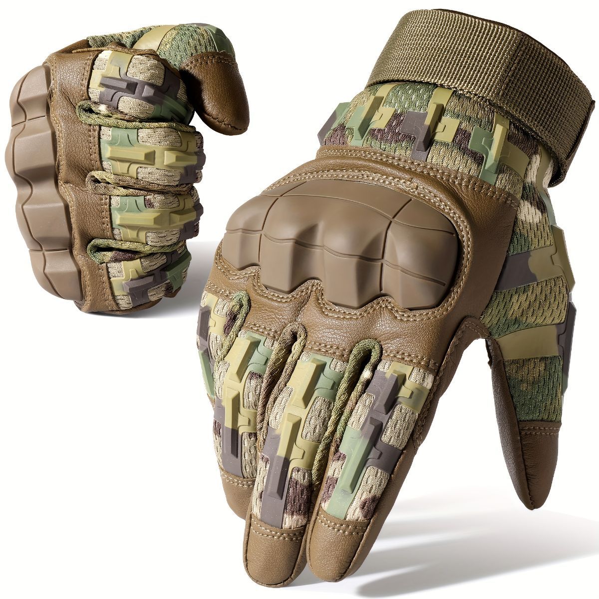 Cycling Gloves All-Round Protection Gloves Durable Cycling Gloves Ergonomic - Camel - Size S - Image 1