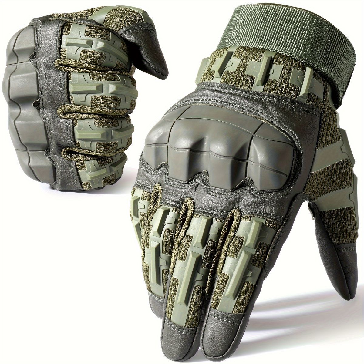 Cycling Gloves All-Round Protection Gloves Durable Cycling Gloves Ergonomic - Green - Size M - Image 1