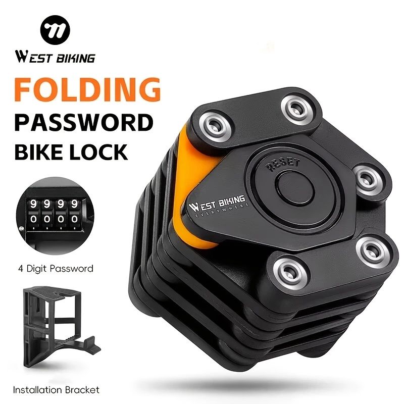 West Biking, folding bike lock, bike security, combination lock, cycling accessories, Australian cyclists, portable lock, bike lock Australia - Image 4