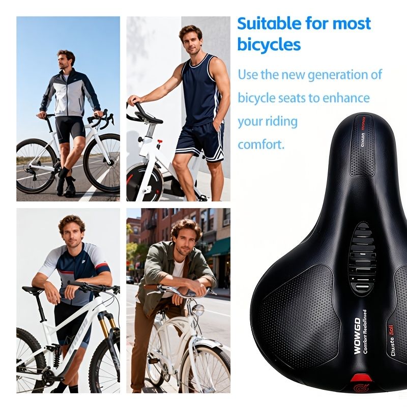 bicycle saddle, comfortable bicycle saddle, high-quality bike parts, granular surface saddle, hollow-out design saddle, high elasticity support saddle - Image 1