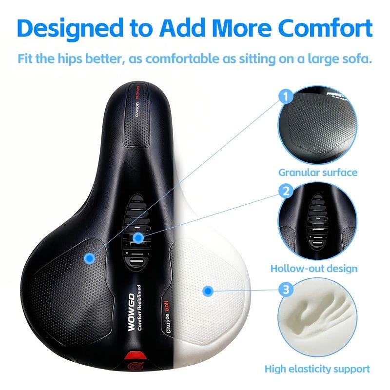 bicycle saddle, comfortable bicycle saddle, high-quality bike parts, granular surface saddle, hollow-out design saddle, high elasticity support saddle - Image 5