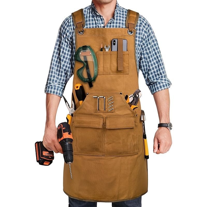 Waterproof Apron Utility Apron Work Apron Industrial Apron Tool Storage Apron - Black - Size regular - Image 2