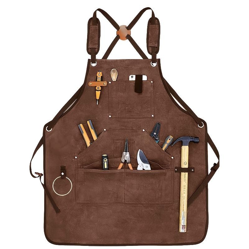 Waterproof Apron Utility Apron Work Apron Industrial Apron Tool Storage Apron - Camel - Size regular - Image 7