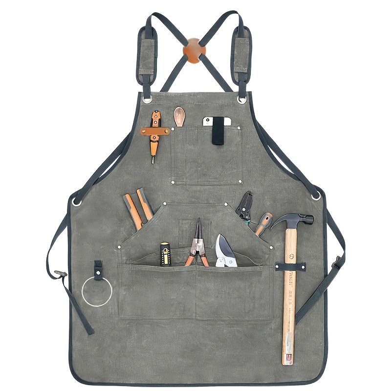 Waterproof Apron Utility Apron Work Apron Industrial Apron Tool Storage Apron - Camel - Size regular - Image 8