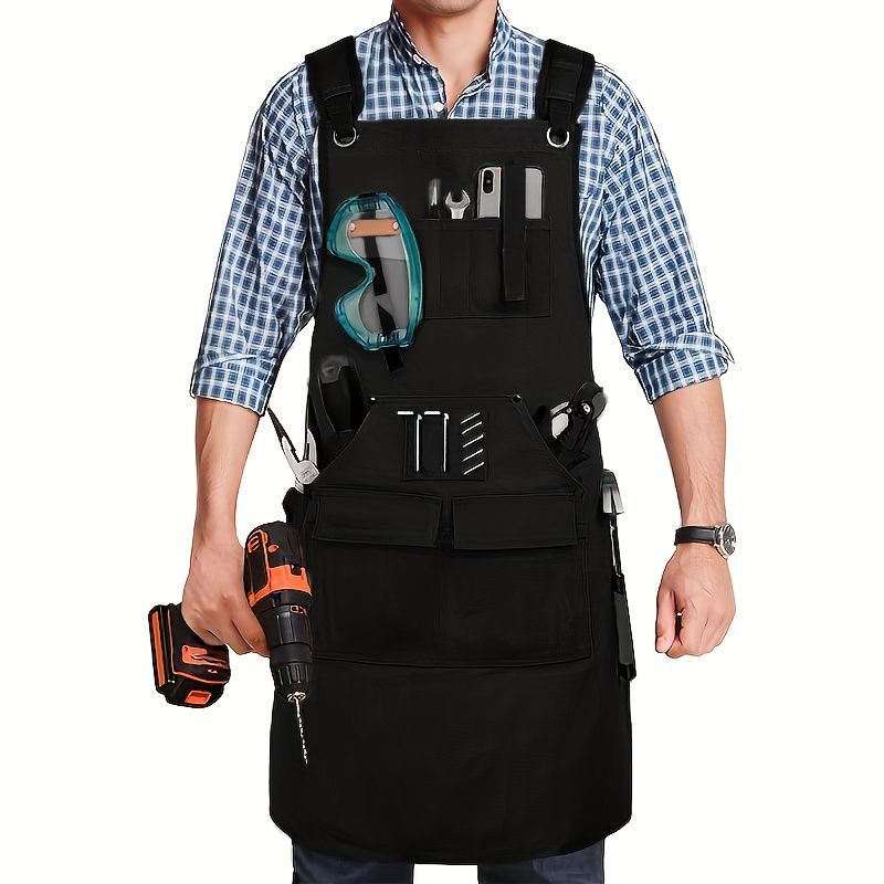 Waterproof Apron Utility Apron Work Apron Industrial Apron Tool Storage Apron - Gray - Size regular - Image 3