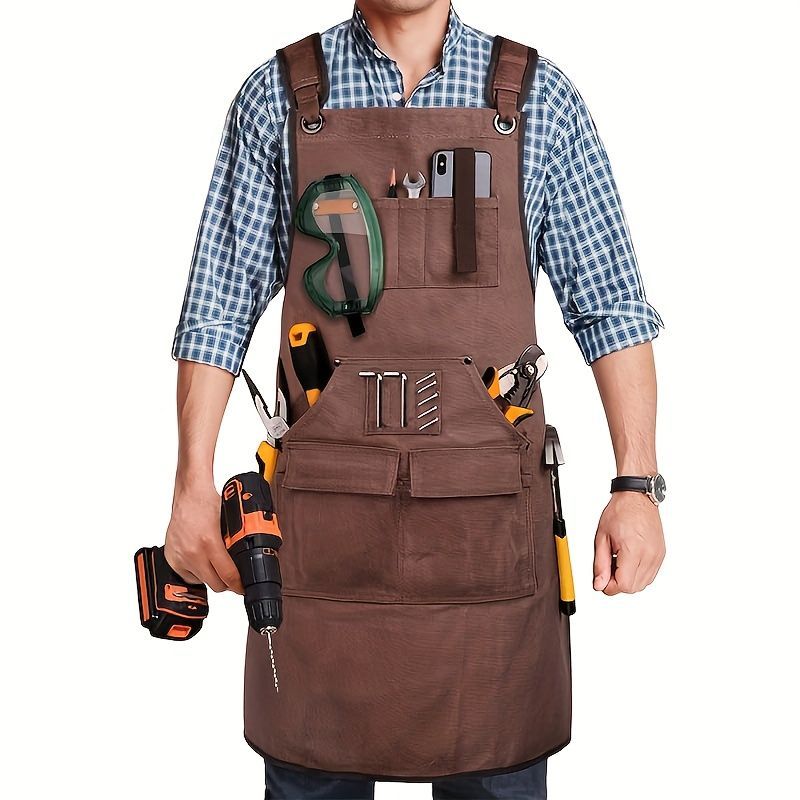 Waterproof Apron Utility Apron Work Apron Industrial Apron Tool Storage Apron - Gray - Size regular - Image 4