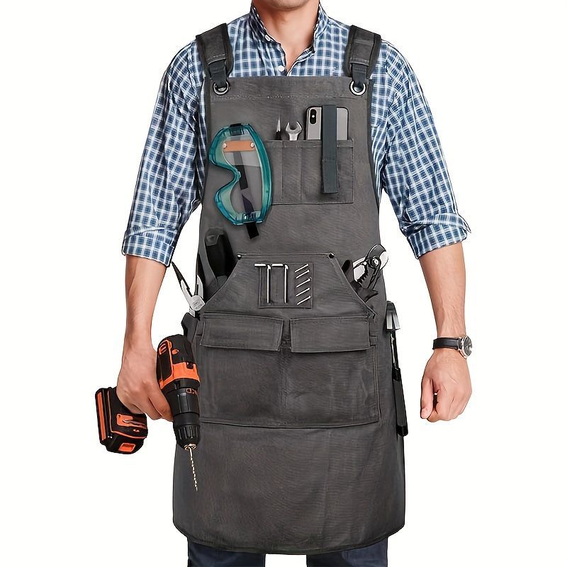 Waterproof Apron Utility Apron Work Apron Industrial Apron Tool Storage Apron - Mocha - Size regular - Image 5