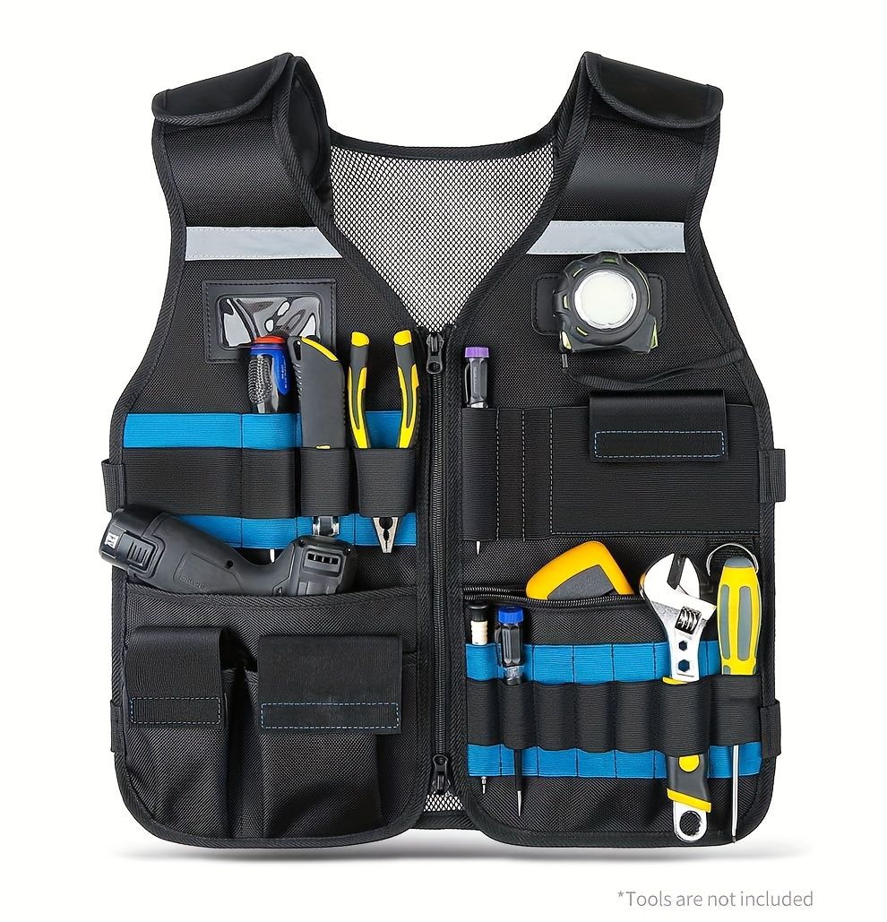 tool vest, multi pocket vest, industrial tool vest, work safety vest, tool storage vest, breathable work vest, australia tool vest, construction tool vest - Image 7