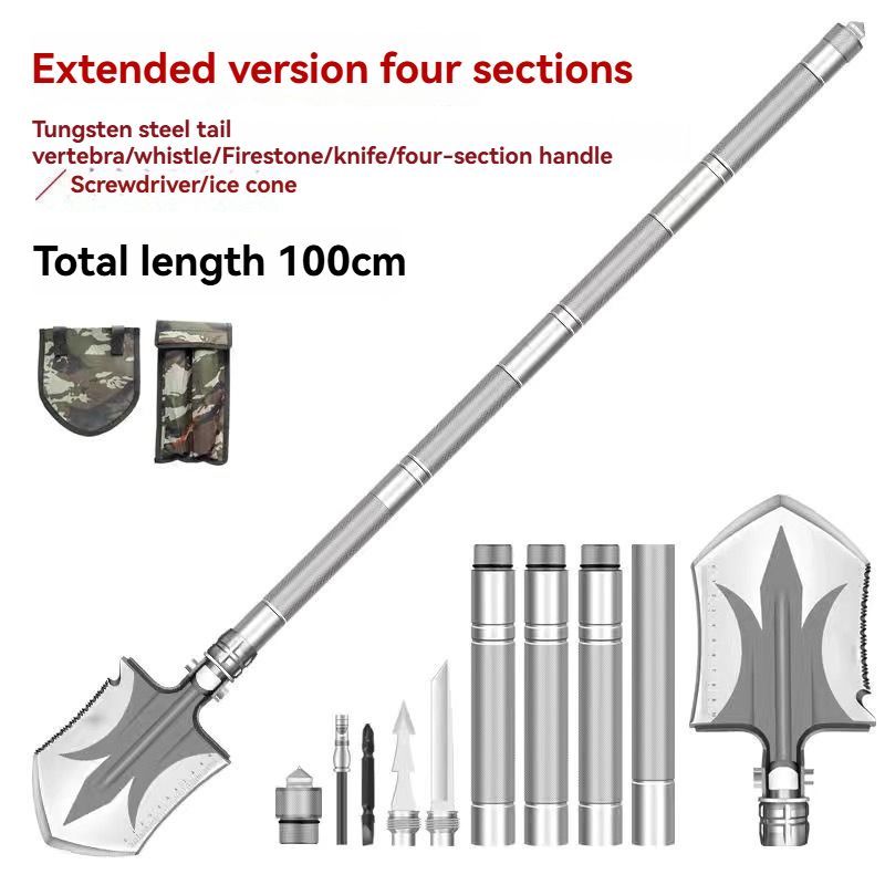 multifunctional military shovel, outdoor folding shovel, survival gear, heavy-duty spade, camping tool, hiking shovel, Australian outdoor gear, detachable shovel, emergency tool - Black - Size 96CM - Image 4