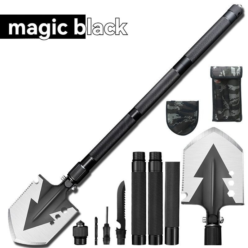 multifunctional military shovel, outdoor folding shovel, survival gear, heavy-duty spade, camping tool, hiking shovel, Australian outdoor gear, detachable shovel, emergency tool - Silver - Size 96CM - Image 4