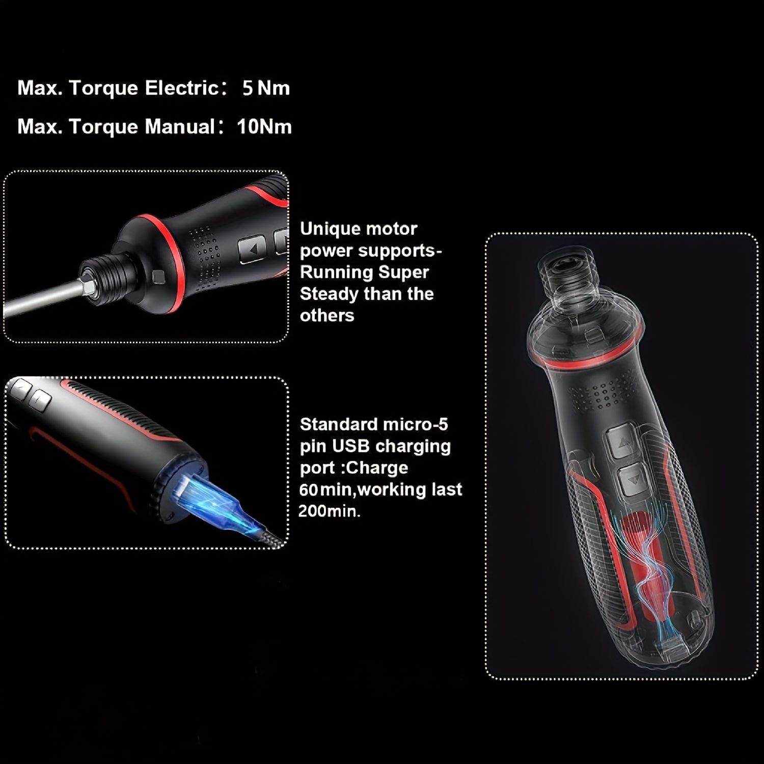 41-in-1 electric screwdriver, rechargeable screwdriver, multi-functional tool set, DIY tools, professional tools, screwdriver bits, drill bits, cordless screwdriver, home repair kit, Australian e-commerce - Image 4