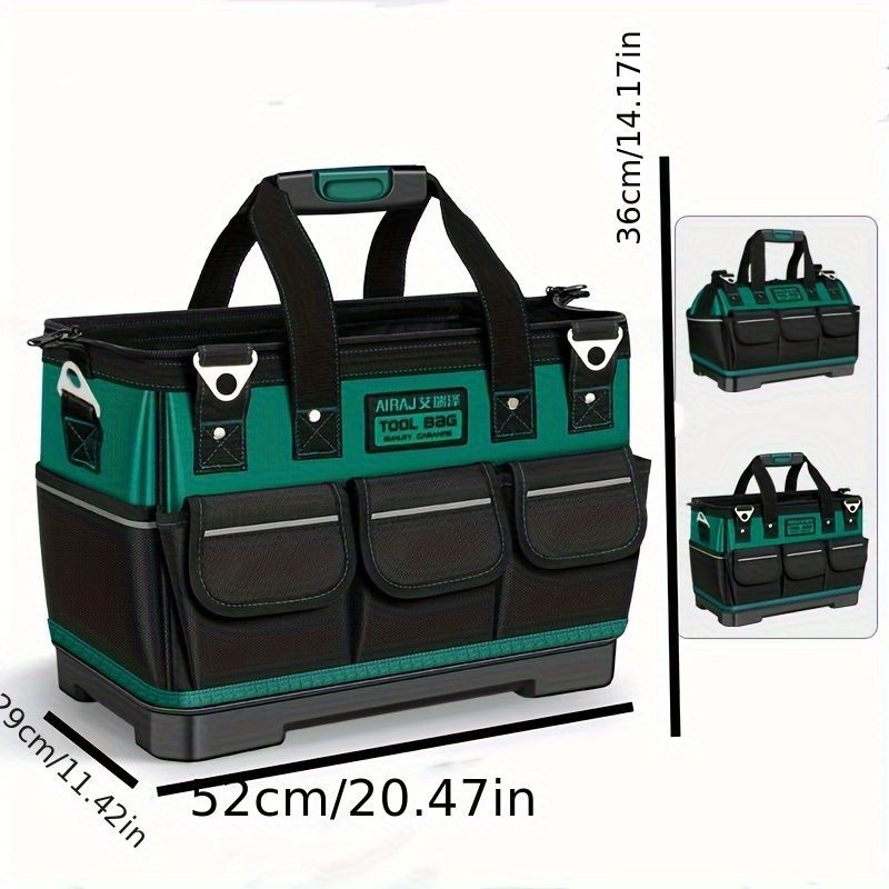 Tool Storage Bag Oxford Cloth Tool Bag Multifunctional Tool Organizer Durable - black - green - Size regular - Image 5