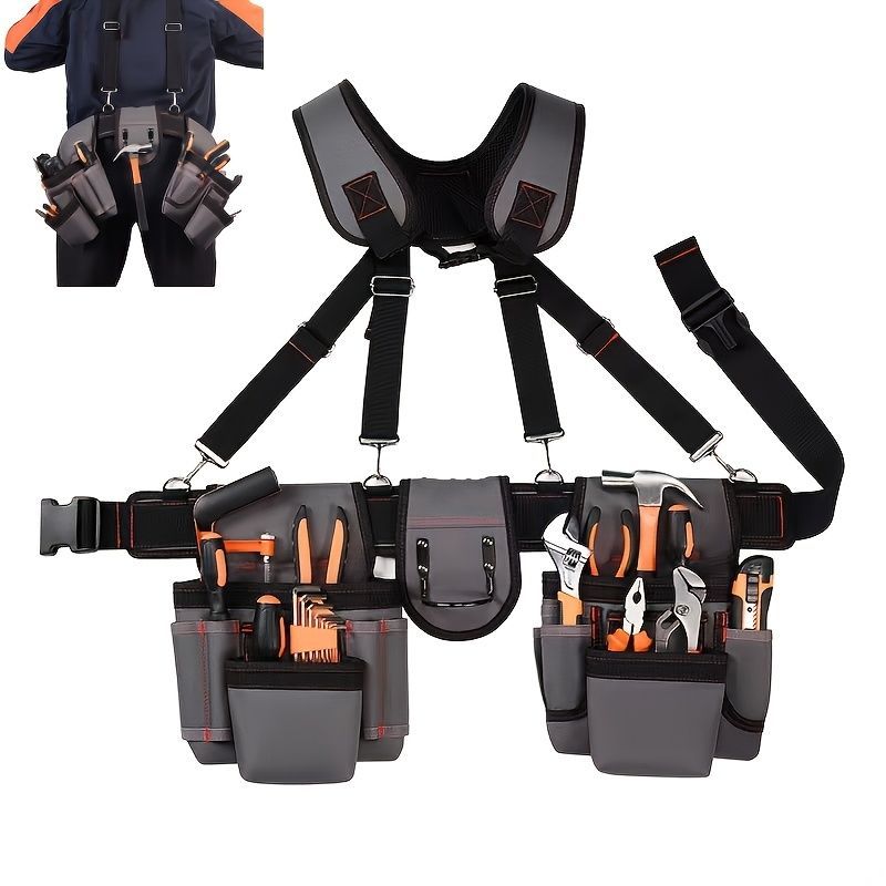 Tool Chest Suspenders Tool Storage Tool Organization Heavy Duty Suspenders - Gray - Size regular - Image 8