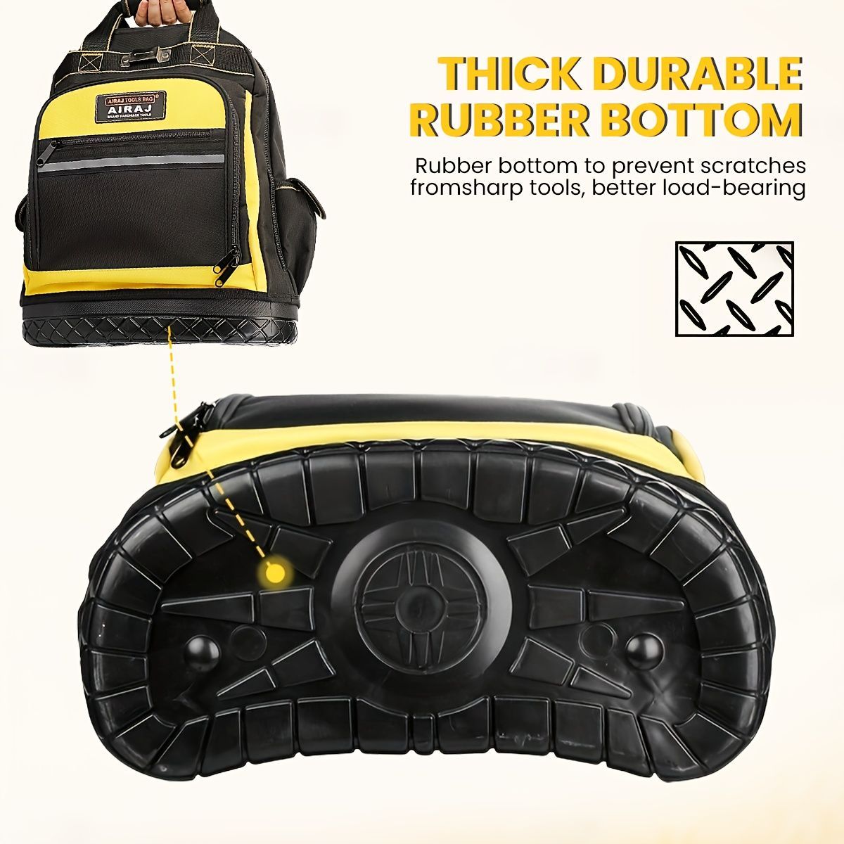 Tool Backpack Durable Tool Bag Organised Tool Storage Professional Tool - Black - Size regular - Image 2