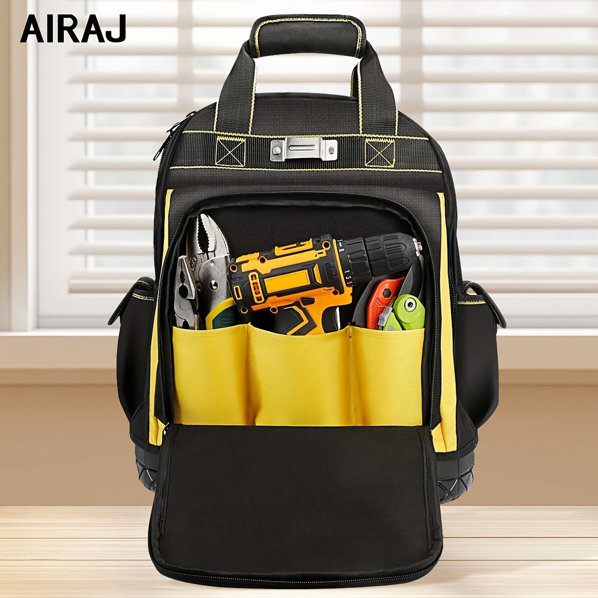 Tool Backpack Durable Tool Bag Organised Tool Storage Professional Tool - Black - Size regular - Image 3