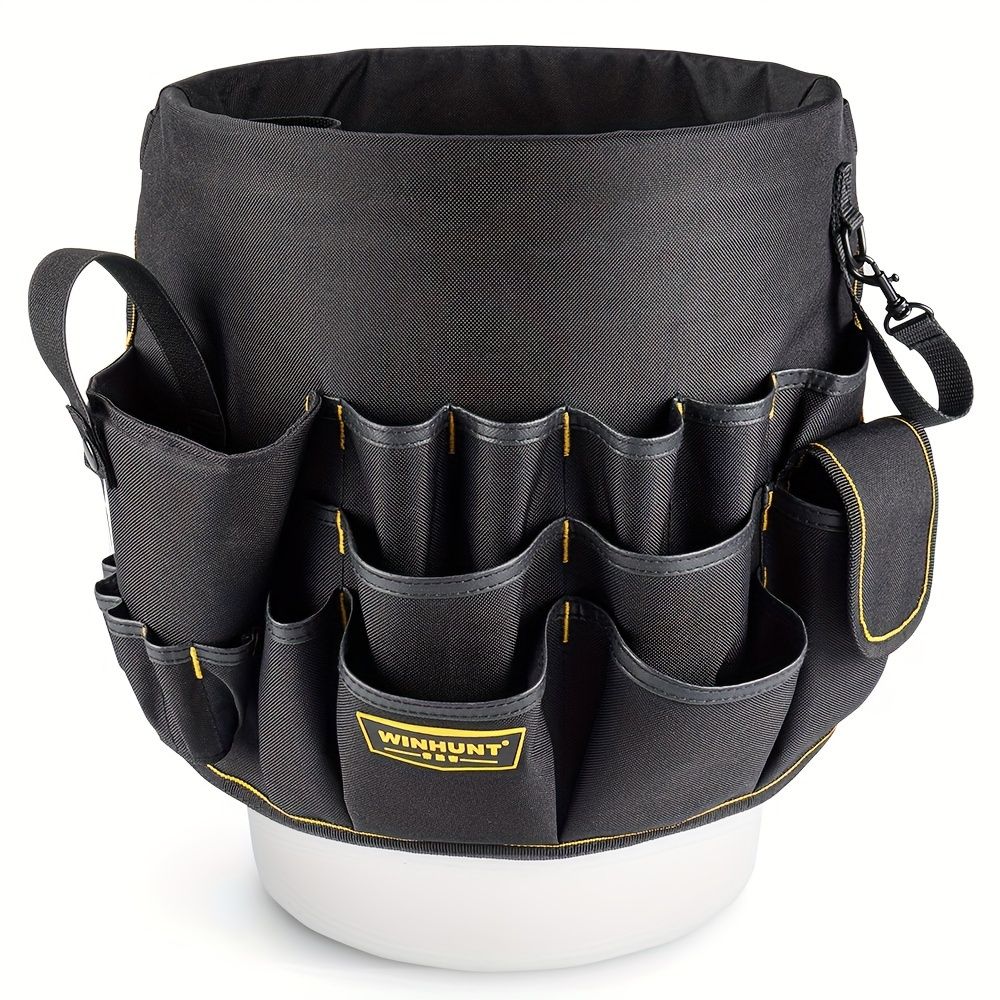Black bucket tool organizer, tool storage, heavy duty tool organizer, multiple tool pockets, DIY tool storage, professional tool organizer, Australian tool storage - Image 6