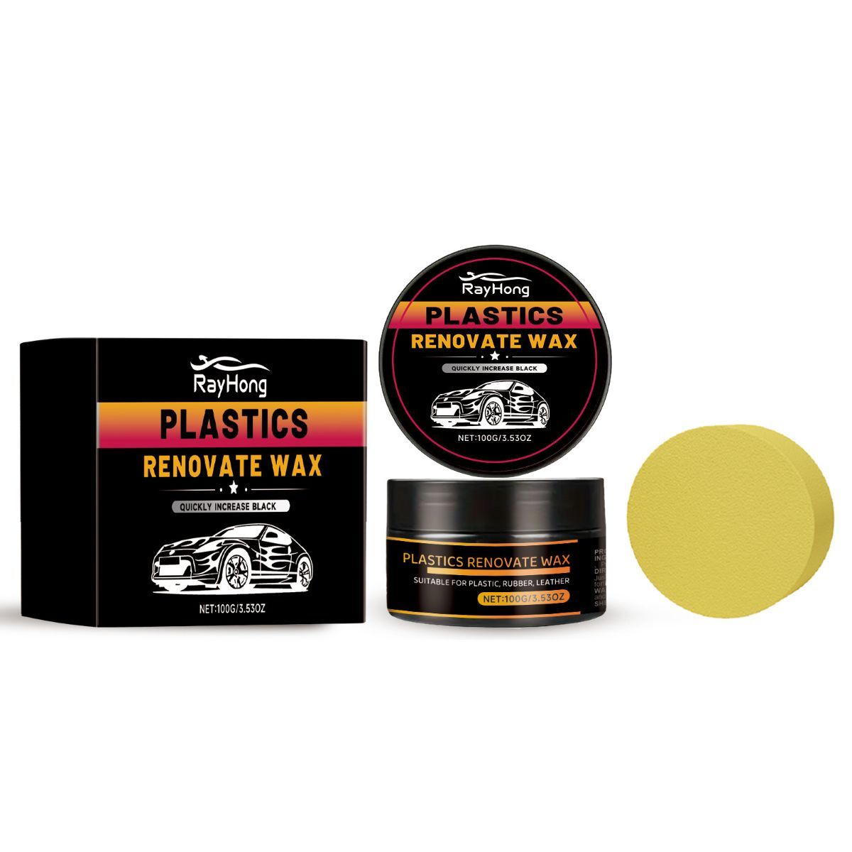 Car Plastic Renovate Wax Australian Car Care Plastic Restoration Wax Car Trim - White - Size 100g-2pcs - Image 1