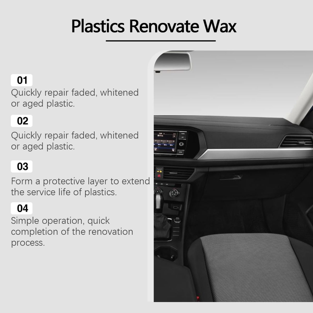 Car Plastic Renovate Wax Australian Car Care Plastic Restoration Wax Car Trim - White - Size 100g-2pcs - Image 4