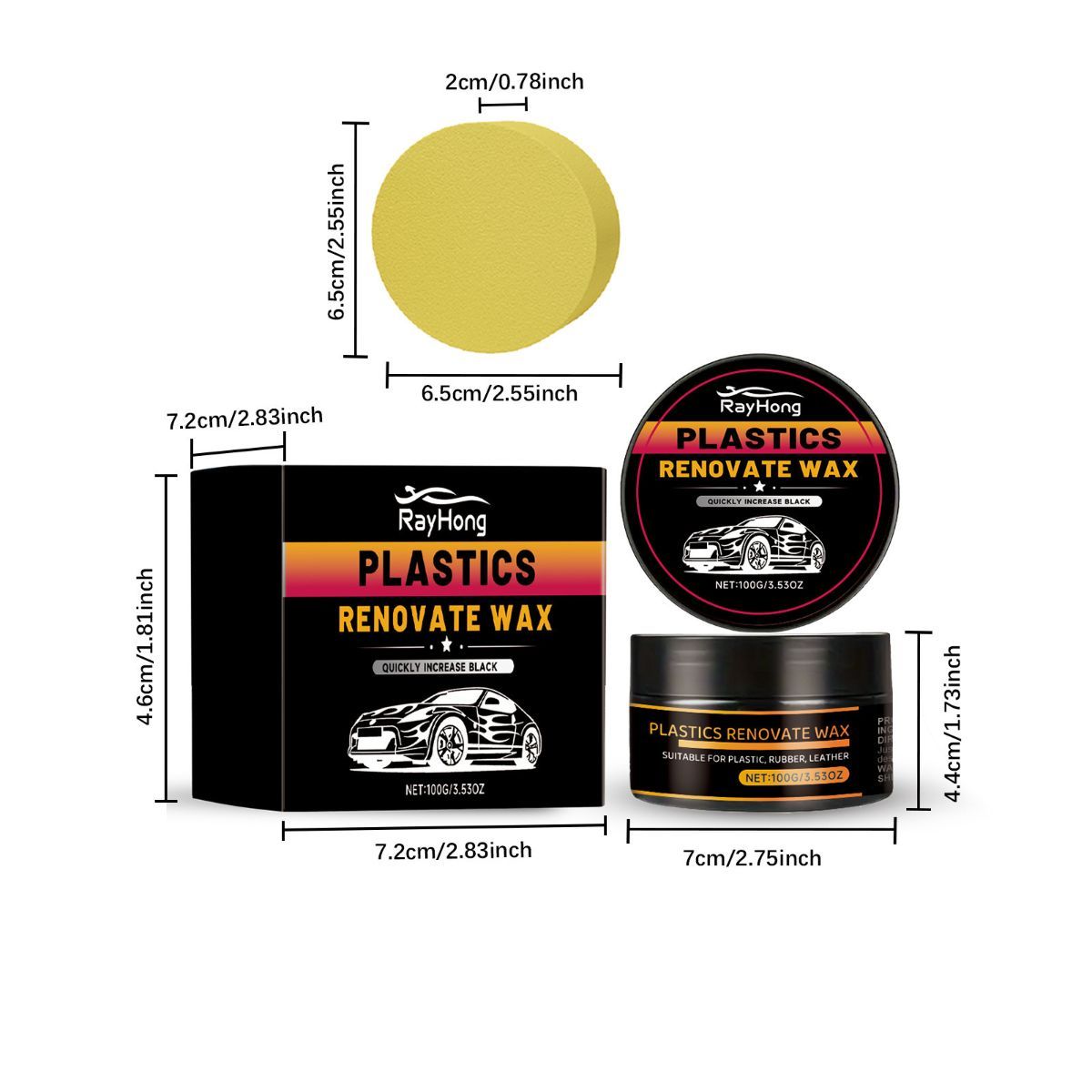 Car Plastic Renovate Wax Australian Car Care Plastic Restoration Wax Car Trim - White - Size 100g-2pcs - Image 6