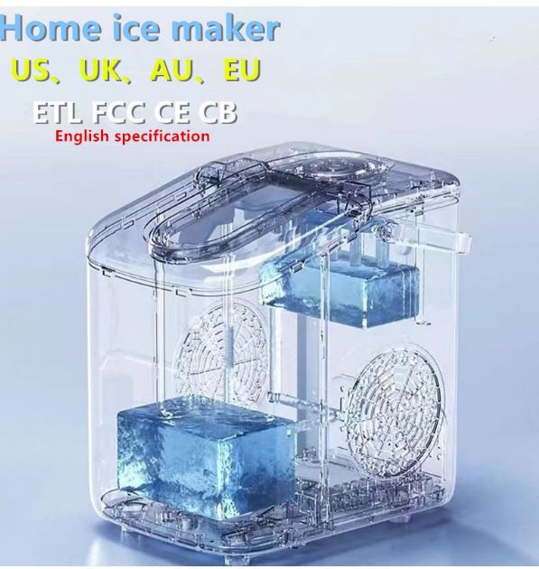 mini ice maker, household ice maker, portable ice maker, desktop ice maker, automatic ice maker, smart ice maker, bullet ice maker, dormitory ice maker, Australia, summer, small appliance, countertop ice machine - Black - Size Australian Standard - Image 6