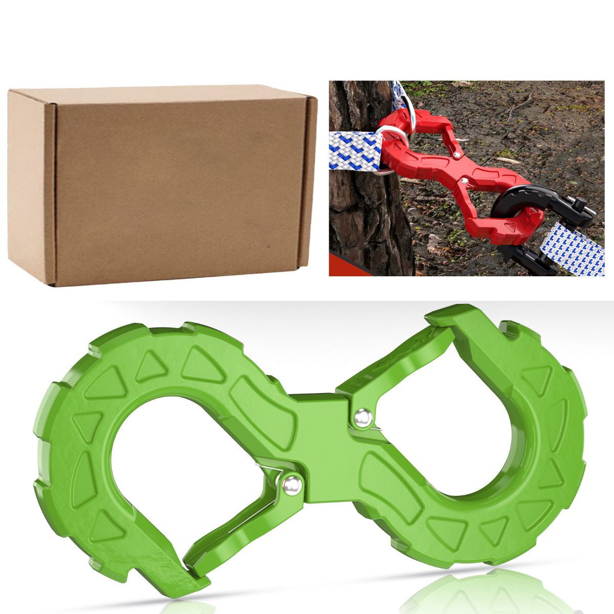 red heavy-duty S-shaped trailer tow hook, G80 steel, 14968.55 kg load capacity, off-road rescue, truck towing, SUV tow hook, vehicle recovery, self-locking tongue - Green - Size S - Image 1
