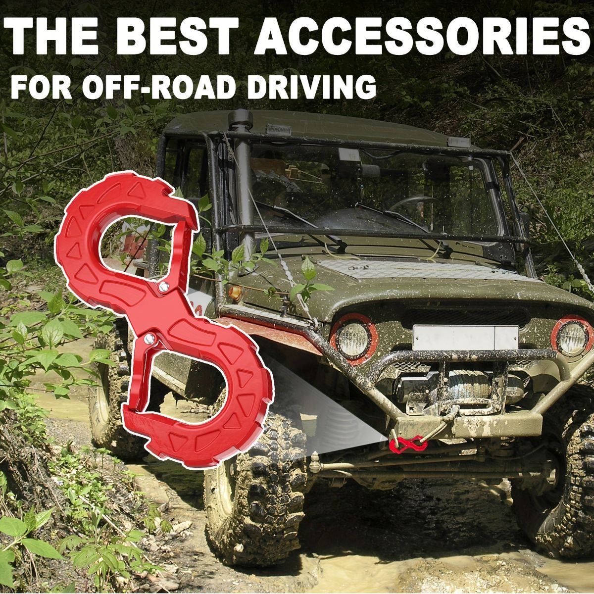 red heavy-duty S-shaped trailer tow hook, G80 steel, 14968.55 kg load capacity, off-road rescue, truck towing, SUV tow hook, vehicle recovery, self-locking tongue - Orange - Size S - Image 6
