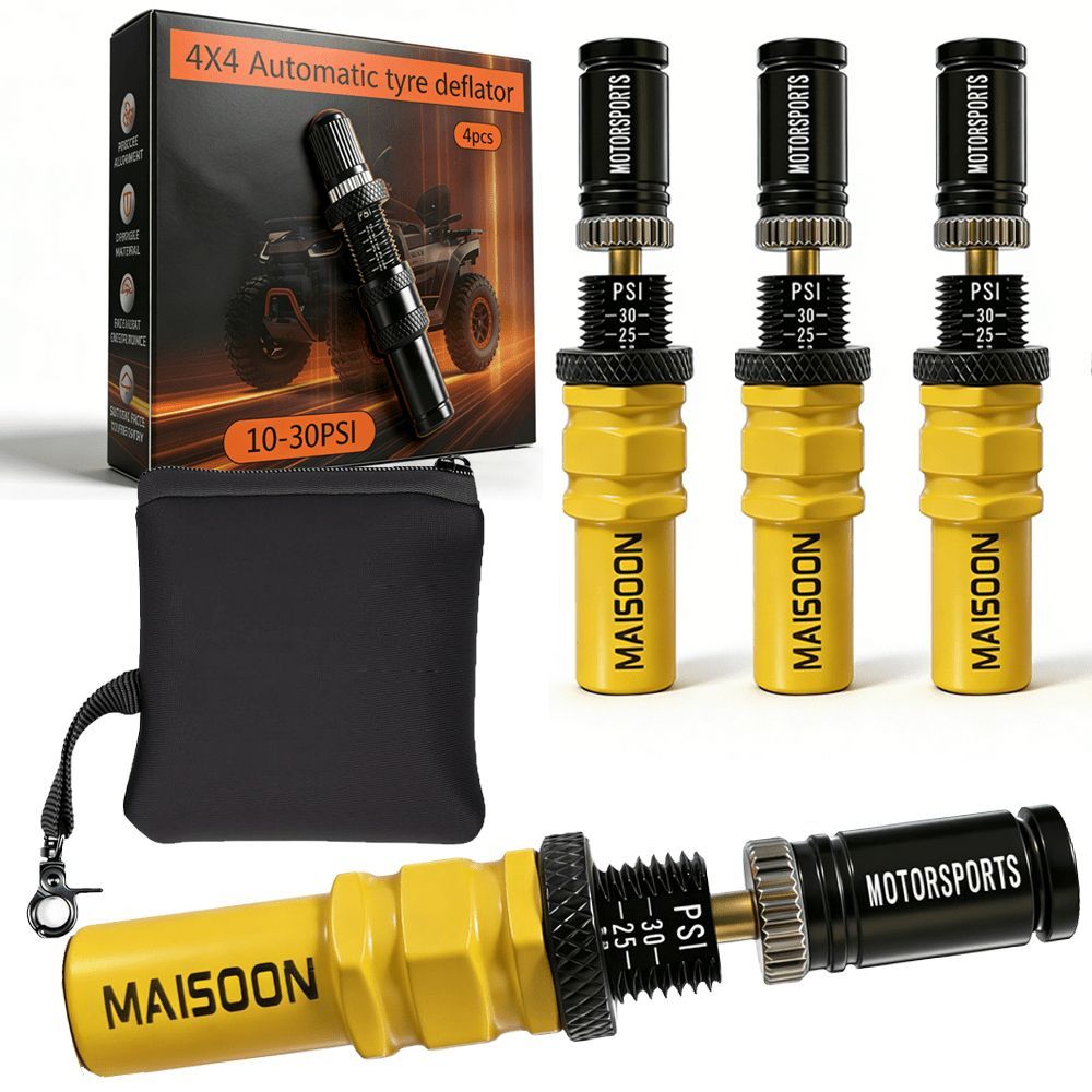 4X4 Tyre Deflator Automatic Valve Stems Adjustable Tyre Pressure Off-Road Tyre - Yellow - Size 2 sets-8pcs - Image 1