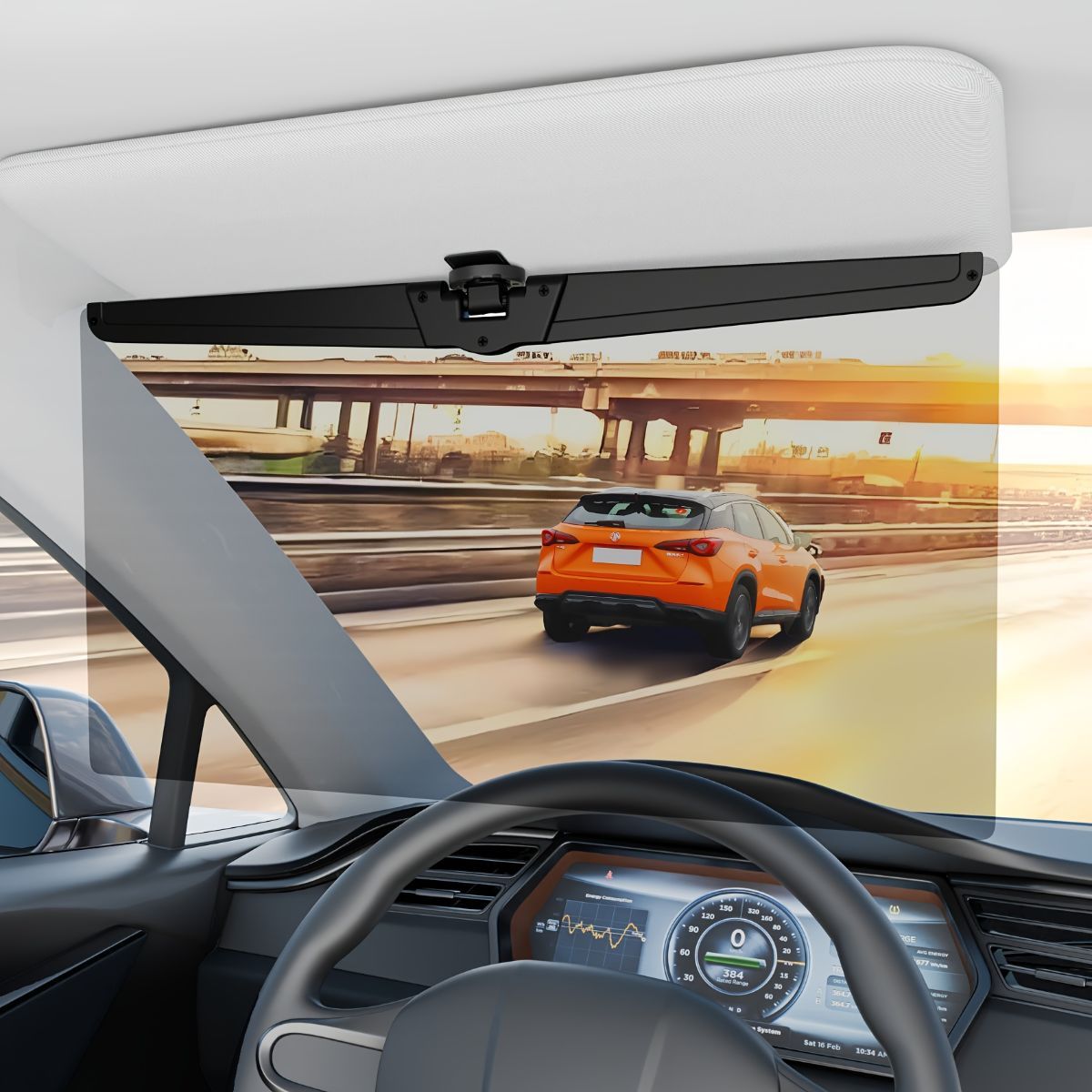 adjustable car sun visor extender, polarized sun visor, anti-glare car accessory, clip-on sun visor, universal car sun visor, Australia driving safety, car glare reducer, vehicle sun protection - Black - Size High-definition - Image 5