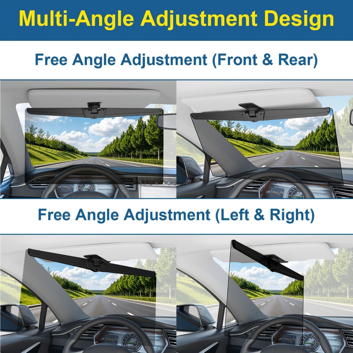 adjustable car sun visor extender, polarized sun visor, anti-glare car accessory, clip-on sun visor, universal car sun visor, Australia driving safety, car glare reducer, vehicle sun protection - Black - Size High-definition - Image 7