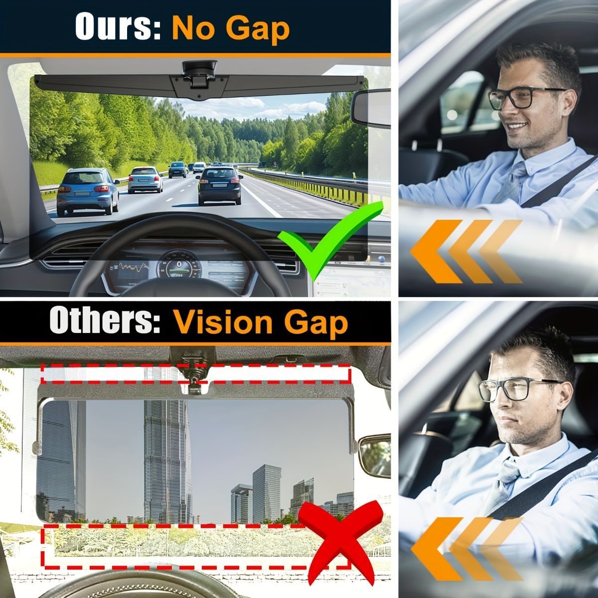 adjustable car sun visor extender, polarized sun visor, anti-glare car accessory, clip-on sun visor, universal car sun visor, Australia driving safety, car glare reducer, vehicle sun protection - Black - Size High-definition - Image 8