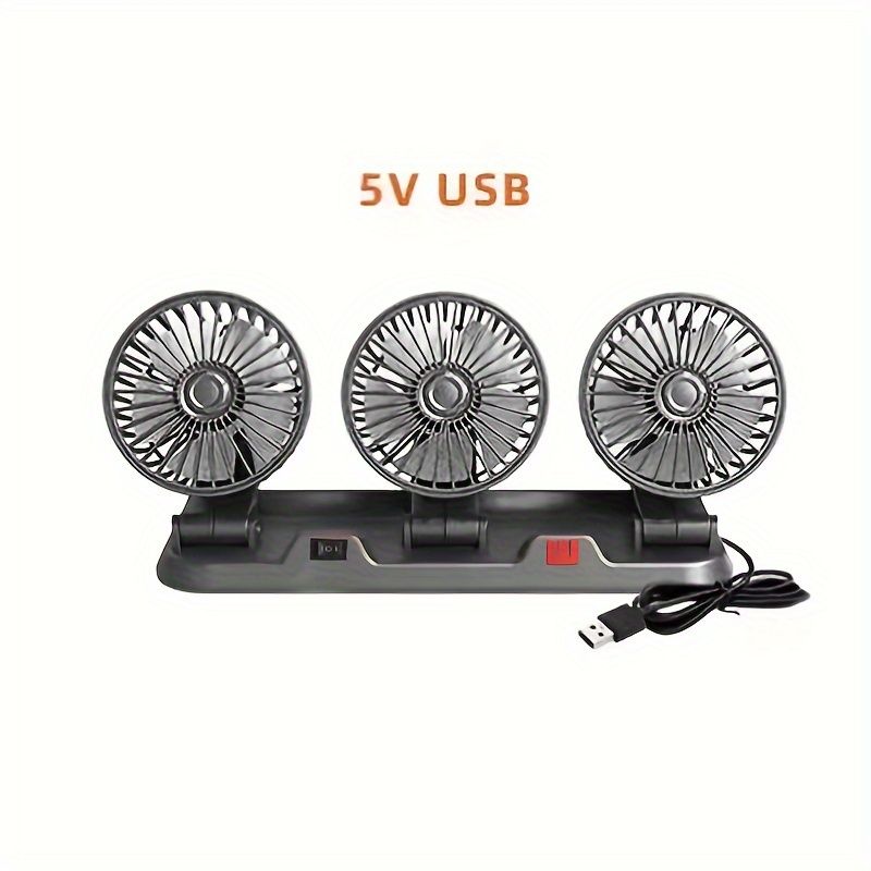 3-Head Car Circulating Fan with Multi-Directional Airflow - Image 2