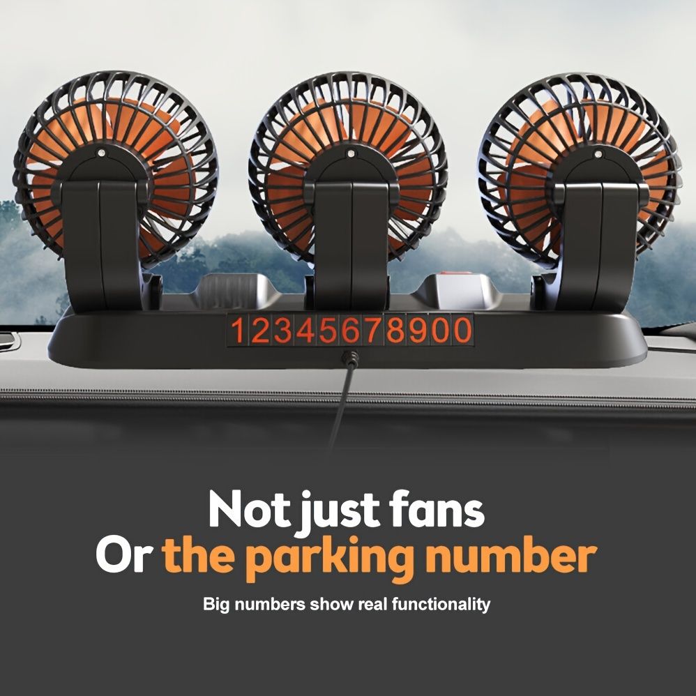 3-Head Car Circulating Fan with Multi-Directional Airflow - Image 5