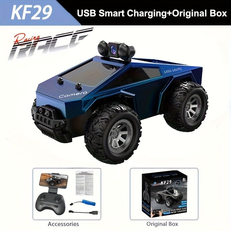 KF29 FPV remote control truck, camera remote control car, 1:28 scale RC truck, app controlled RC car, 2.4GHz dual-speed RC vehicle, alloy body remote control truck, adjustable lights RC toy, anti-interference remote control truck, gift for boys, gift for - Image 5