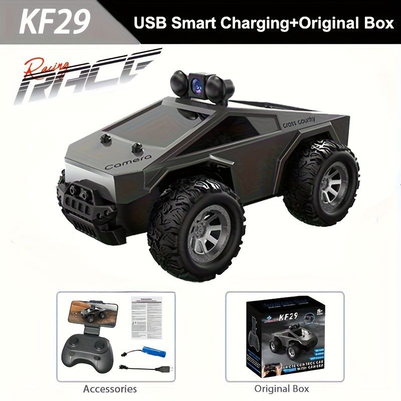 KF29 FPV remote control truck, camera remote control car, 1:28 scale RC truck, app controlled RC car, 2.4GHz dual-speed RC vehicle, alloy body remote control truck, adjustable lights RC toy, anti-interference remote control truck, gift for boys, gift for - Image 4