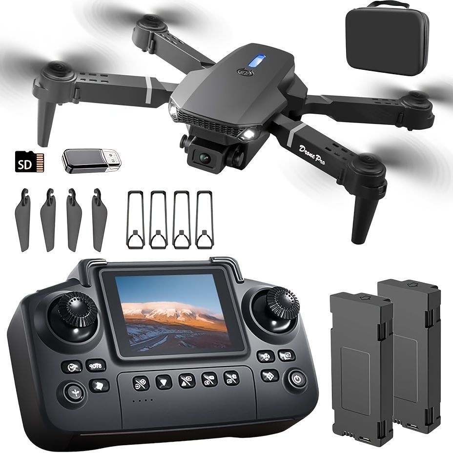 S2 MAX drone, dual-camera drone, upgraded remote control, ESC camera, long-lasting battery, 360° intelligent infrared flight, flying toy, drone gift, beginner drone, FPV drone - Gray - Size Three batteries - Image 3