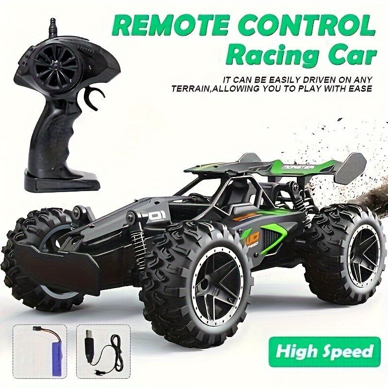 2.4G remote control car, high-speed off-road car, remote control toy for kids, four-wheel drive car, RC car with lights, outdoor toy Australia, gift for kids - Turquoise - Size Three-electric systems - Image 3