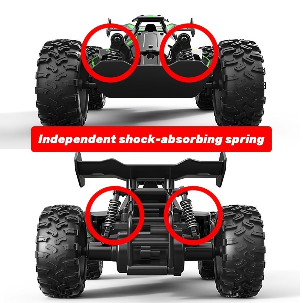 2.4G remote control car, high-speed off-road car, remote control toy for kids, four-wheel drive car, RC car with lights, outdoor toy Australia, gift for kids - Turquoise - Size Three-electric systems - Image 7