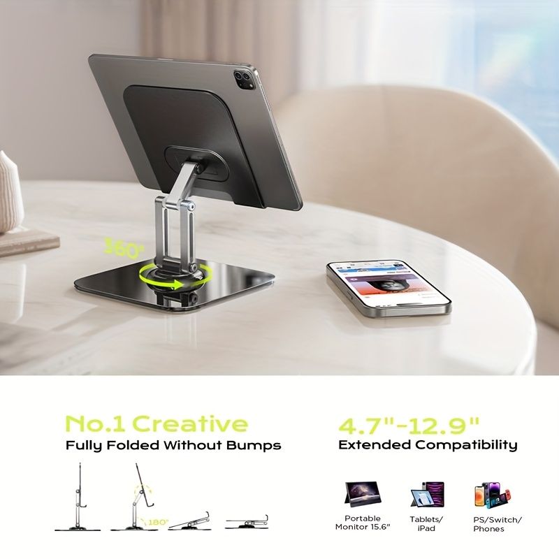 Black Silver laptop stand, 360 degree rotatable, ergonomic laptop stand, laptop accessories, adjustable laptop stand, laptop riser, workspace ergonomics, Australian market - Image 1