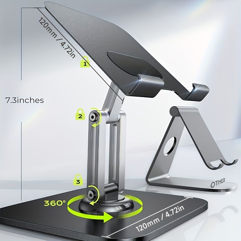 Black Silver laptop stand, 360 degree rotatable, ergonomic laptop stand, laptop accessories, adjustable laptop stand, laptop riser, workspace ergonomics, Australian market - Image 3