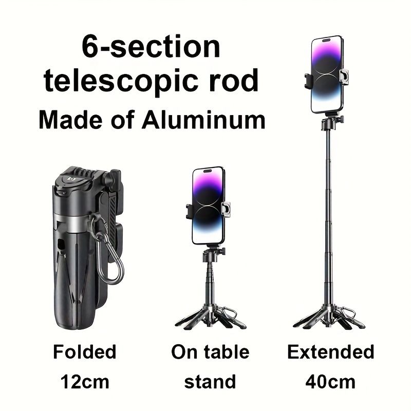 Black Blue mini selfie stick, Bluetooth selfie stick, extendable selfie stick, portable selfie stick, high-quality selfie stick, selfie stick Australia, wireless selfie stick, compact selfie stick, travel selfie stick, hands-free selfie stick - Image 5