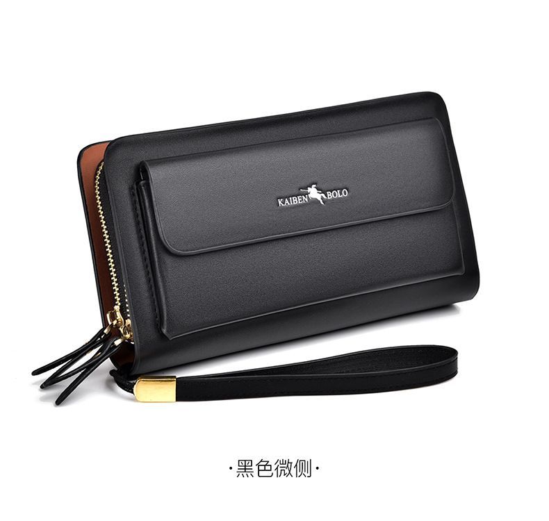 men's handheld wallet, multi-compartment wallet, card holder wallet, large capacity wallet, Australian men's accessories - Dark Brown - Size M - Image 2