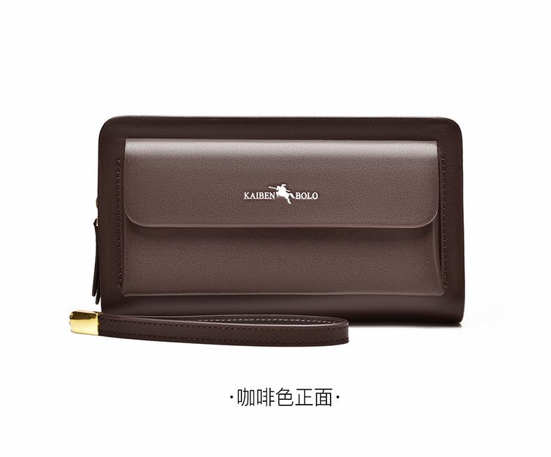 men's handheld wallet, multi-compartment wallet, card holder wallet, large capacity wallet, Australian men's accessories - Dark Brown - Size M - Image 3