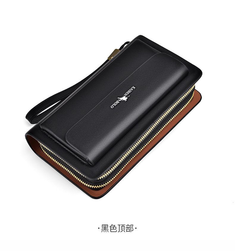 men's handheld wallet, multi-compartment wallet, card holder wallet, large capacity wallet, Australian men's accessories - Light Brown - Size M - Image 6