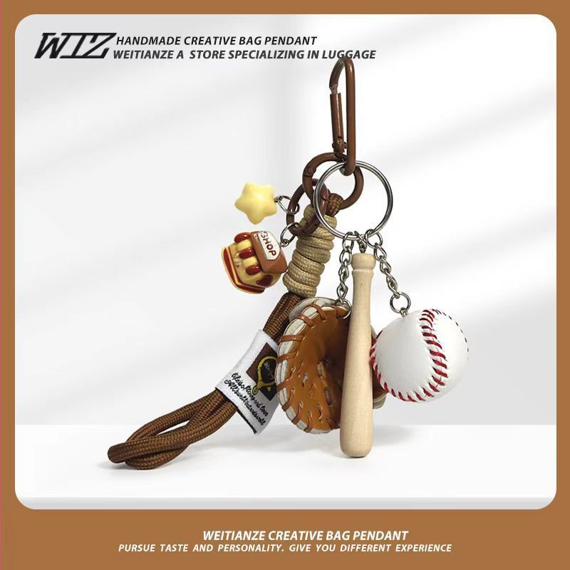 Miu-Style Baseball-Themed Couple Bag & Key Chain - baseball - Size 2 - Image 2