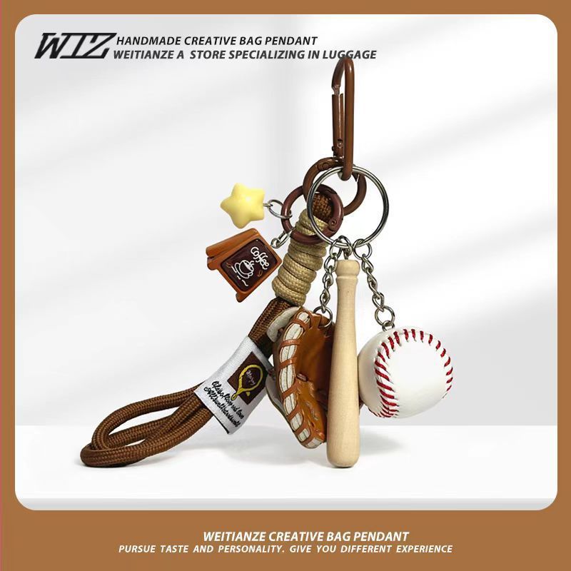Miu-Style Baseball-Themed Couple Bag & Key Chain - baseball - Size 3 - Image 6