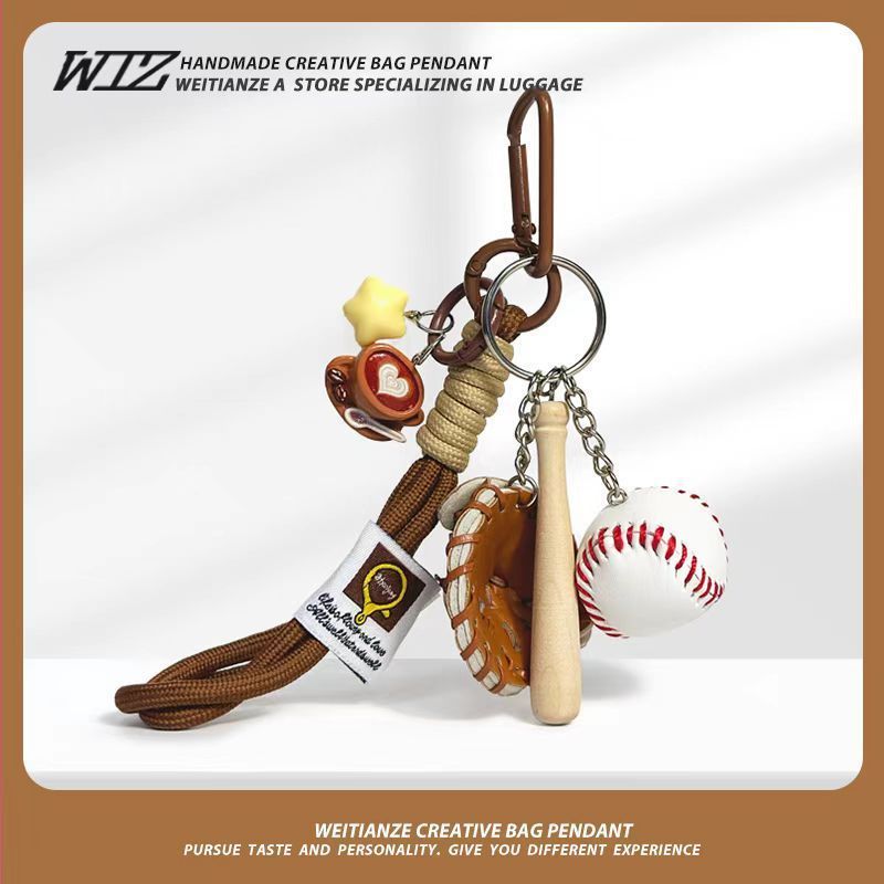 Miu-Style Baseball-Themed Couple Bag & Key Chain - baseball - Size 4 - Image 4