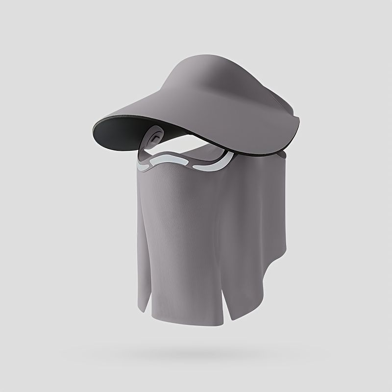 sun protection hat, detachable face mask hat, outdoor sports hat, lightweight sun hat, breathable hat, neck covering hat, foldable hat, unisex summer hat - Black - Size L - Image 3
