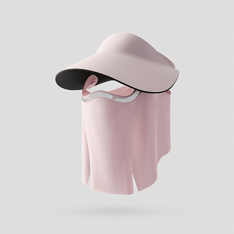 sun protection hat, detachable face mask hat, outdoor sports hat, lightweight sun hat, breathable hat, neck covering hat, foldable hat, unisex summer hat - Gray - Size L - Image 2