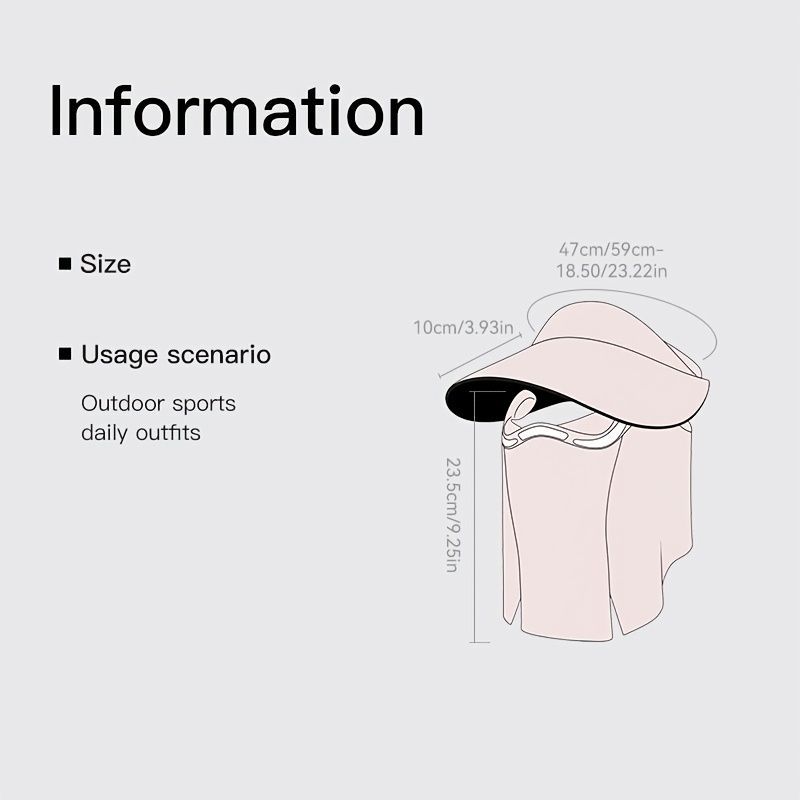 sun protection hat, detachable face mask hat, outdoor sports hat, lightweight sun hat, breathable hat, neck covering hat, foldable hat, unisex summer hat - Pink - Size L - Image 4