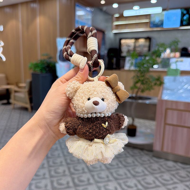teddy bear keychain, cute accessories, fashion keychain, bow keychain, skirted teddy keychain, gift idea, Australian accessories - White - Size 1 - Image 3